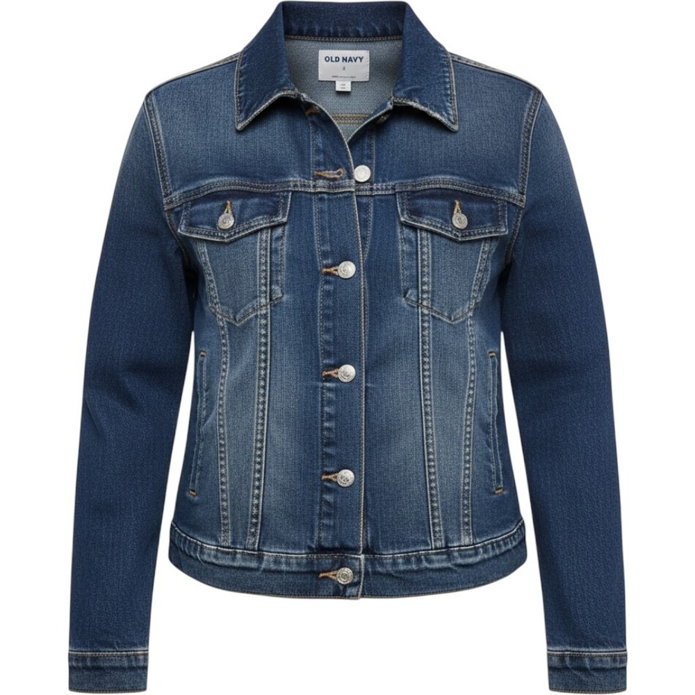 Old Navy Relaxed Classic Dark Wash Denim Jean Jacket Womens Small 821524-00